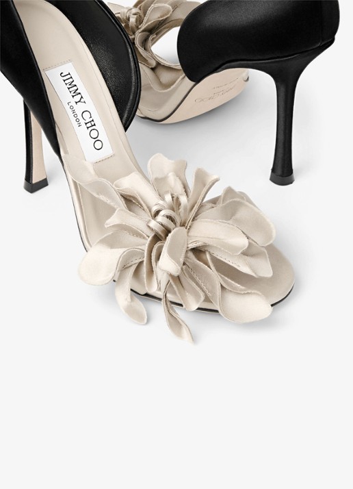 Jimmy Choo Coko 100 sandalette van satijn - detail 4 zwart