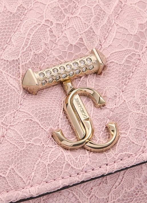 Jimmy Choo Crossbodytas met kant en afneembare schouderriem - detail 5 roze