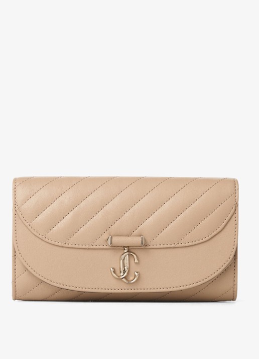Jimmy Choo Curve clutch van lamsleer met afneembare schouderriem