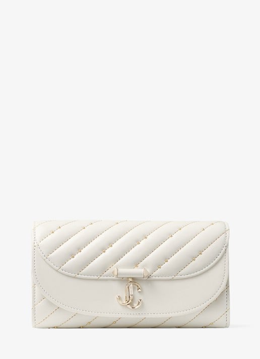 Jimmy Choo Curve clutch van lamsleer met afneembare schouderriem