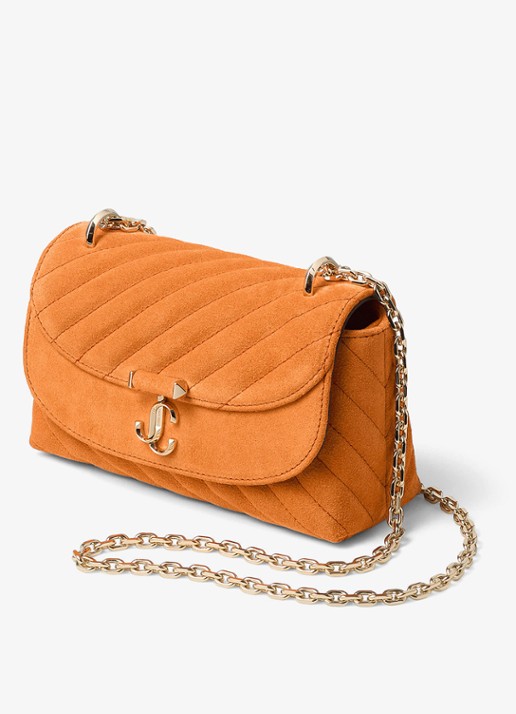 Jimmy Choo Curve S crossbodytas van kalfssuède - detail orange