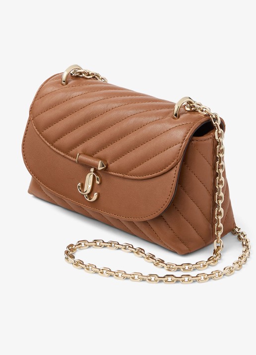 Jimmy Choo Curve S crossbodytas van schapenleer - detail 2 bruin