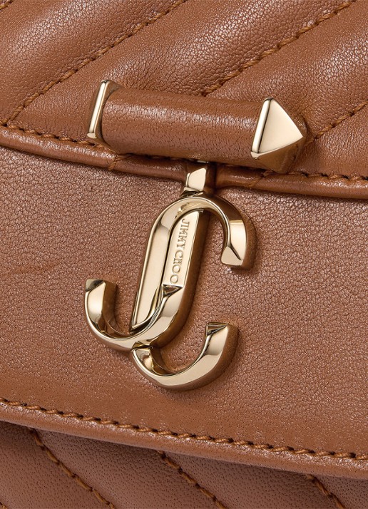 Jimmy Choo Curve S crossbodytas van schapenleer - detail 4 bruin