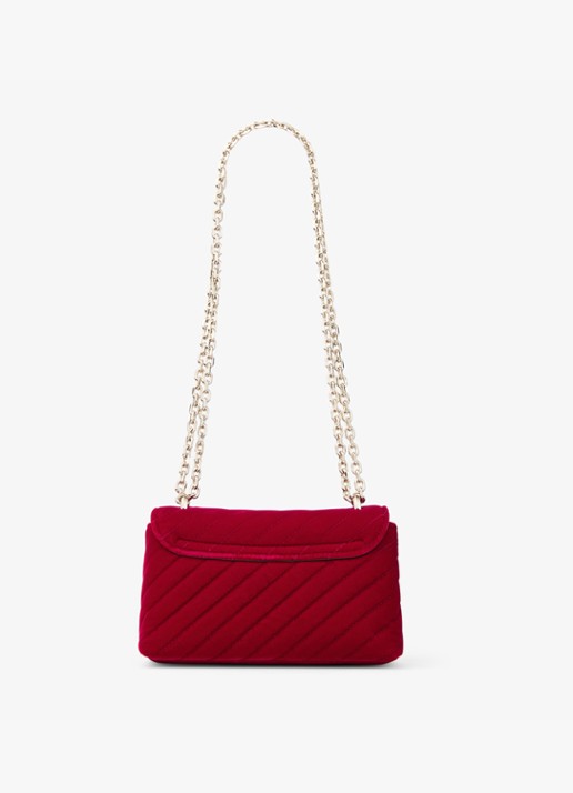 Jimmy Choo Curve Xbody/S crossbodytas van fluweel - achterkant 5 rood
