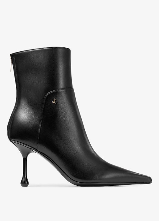 Jimmy Choo Cycas AB 80 enkellaarsje van leer - voorkant zwart