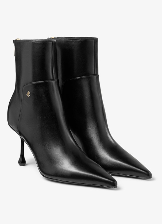 Jimmy Choo Cycas AB 80 enkellaarsje van leer - voorkant 2 zwart