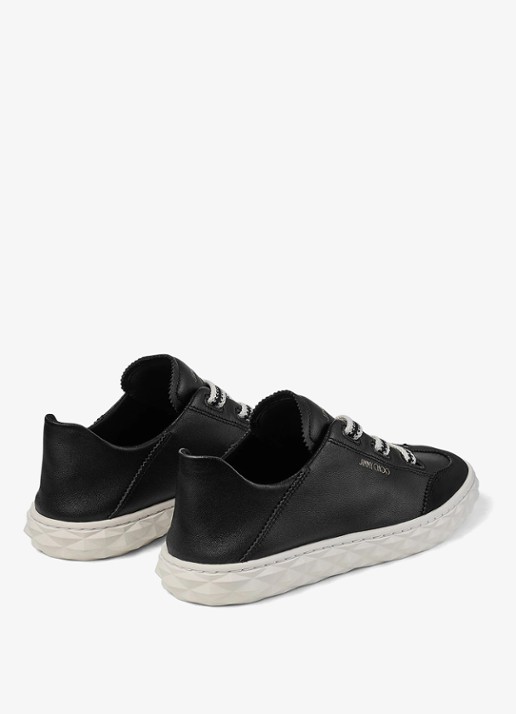 Jimmy Choo Diamond Light Flex/F sneaker van lamsleer met suède details - achterkant 6 zwart
