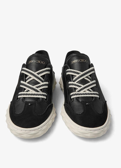 Jimmy Choo Diamond Light Flex/F sneaker van lamsleer met suède details - detail 2 zwart