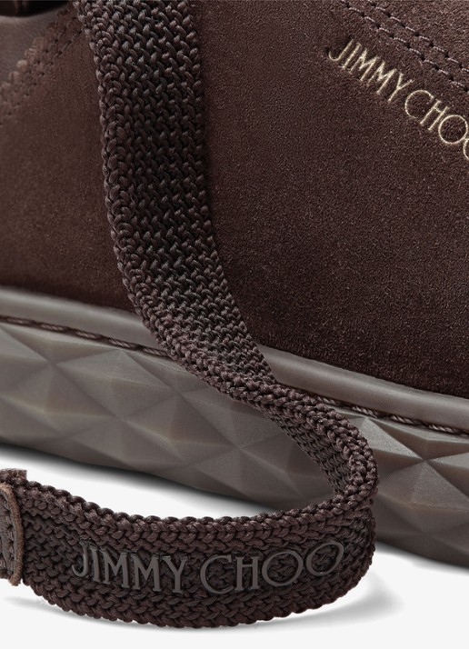 Jimmy Choo Diamond Light Flex/F sneaker van lamssuède - detail 4 donkerbruin