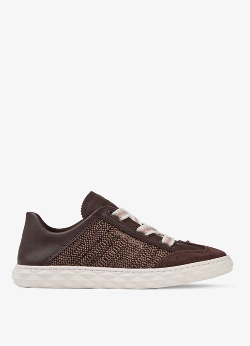 Jimmy Choo Diamond Light Flex/F sneaker van leer met raffia details