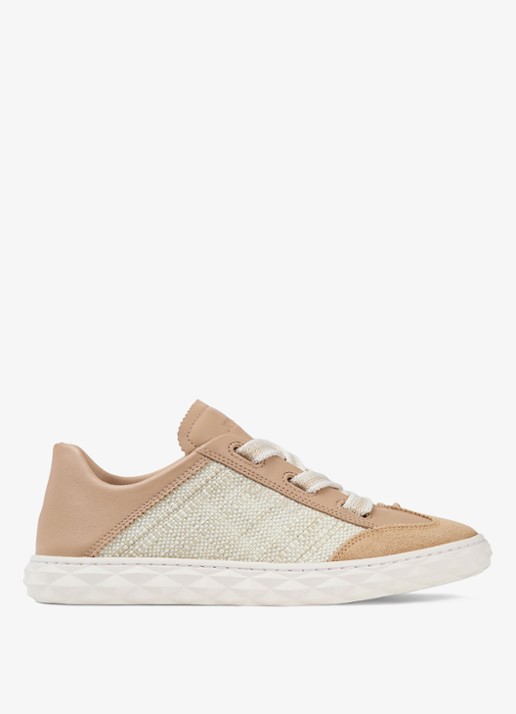 Jimmy Choo Diamond Light Flex/F sneaker van leer met raffia details