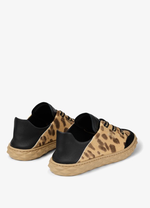 Jimmy Choo Diamond Light Flex/F sneaker van leer met suède details - achterkant 7 lichtbruin