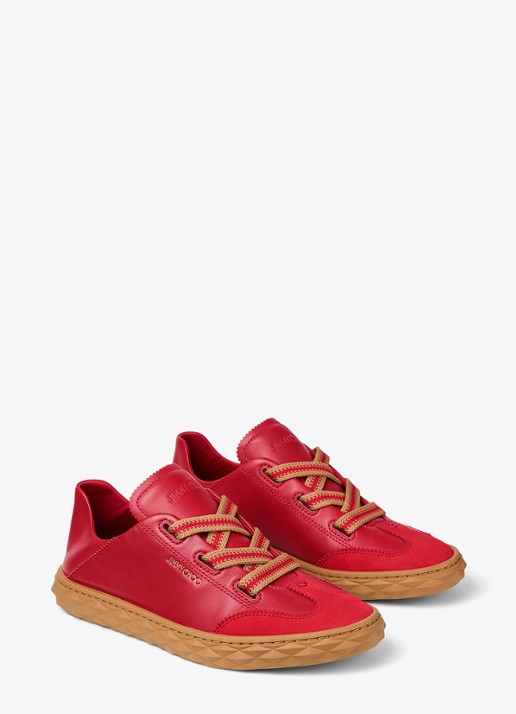 Jimmy Choo Diamond Light Flex/F sneaker van leer - detail rood
