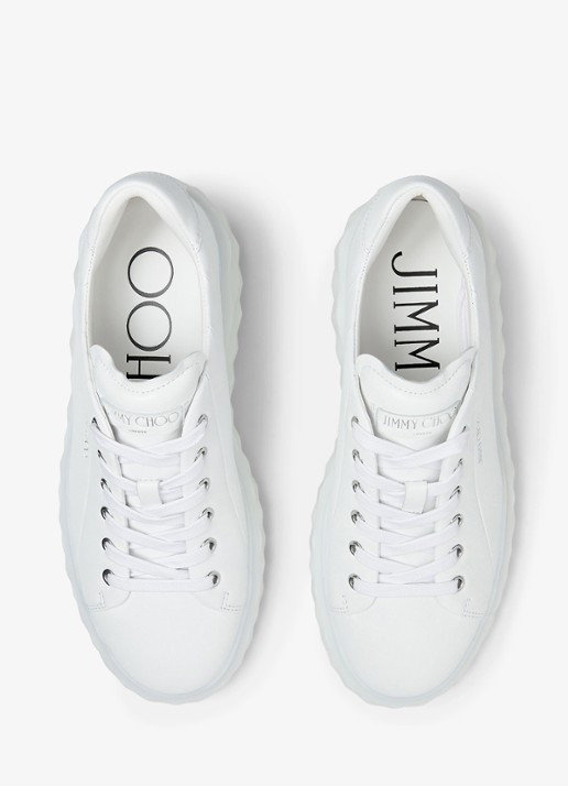 Jimmy Choo Diamond Light Maxi/F sneaker van leer - detail 5 wit
