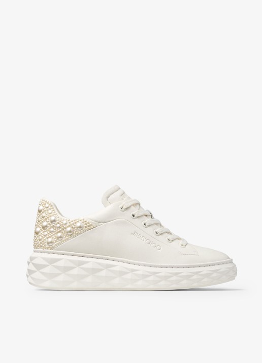Jimmy Choo Diamond Maxi/F II sneaker van lamsleer met imitatieparels