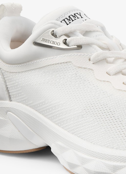 Jimmy Choo Diamond Run/F sneaker met lamsleren details - detail 5 wit