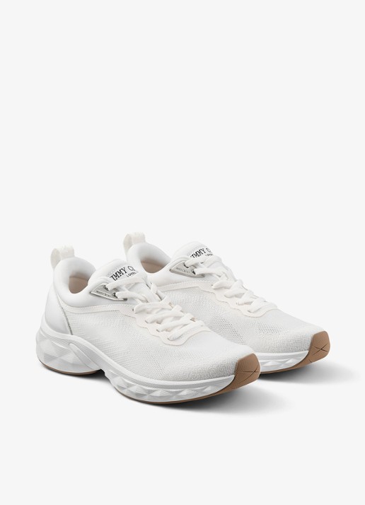 Jimmy Choo Diamond Run/F sneaker met lamsleren details - voorkant 3 wit