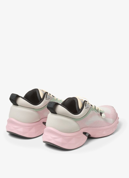 Jimmy Choo Diamond Run/F sneaker met lamsleren details - achterkant 3 roze
