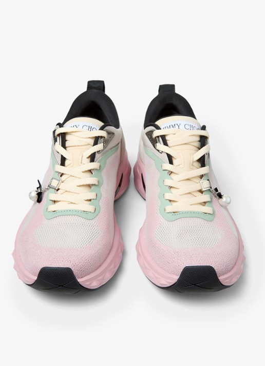 Jimmy Choo Diamond Run/F sneaker met lamsleren details - detail 4 roze
