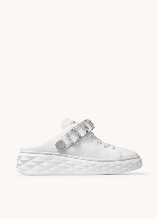 Jimmy Choo Diamond Sling sneaker met strass en kalfsleren details - detail wit