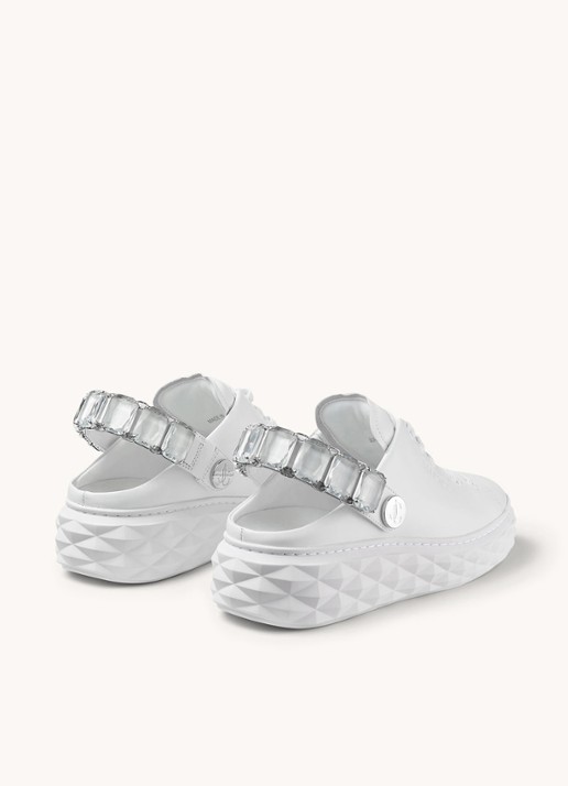 Jimmy Choo Diamond Sling sneaker met strass en kalfsleren details - detail 3 wit