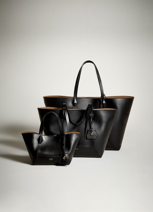 Jimmy Choo Diamond Tote/L shopper van kalfsleer - detail 5 zwart