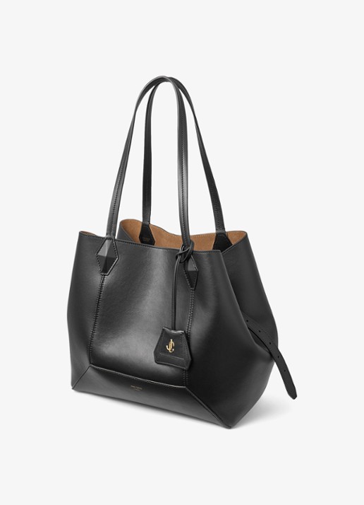 Jimmy Choo Diamond Tote/M shopper van kalfsleer - detail zwart