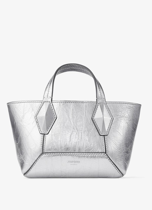 Jimmy Choo Diamond Tote/XS handtas van kalfsleer met metallic finish