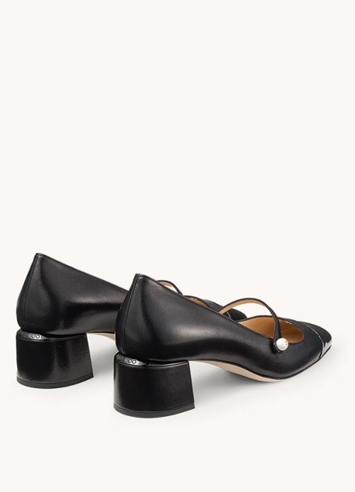 Jimmy Choo Elisa 45 pump van lamsleer - detail 4 zwart