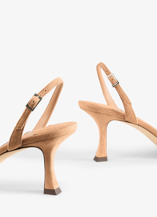 Jimmy Choo Elsy 70 sandalette van geitensuède - detail 3 lichtbruin