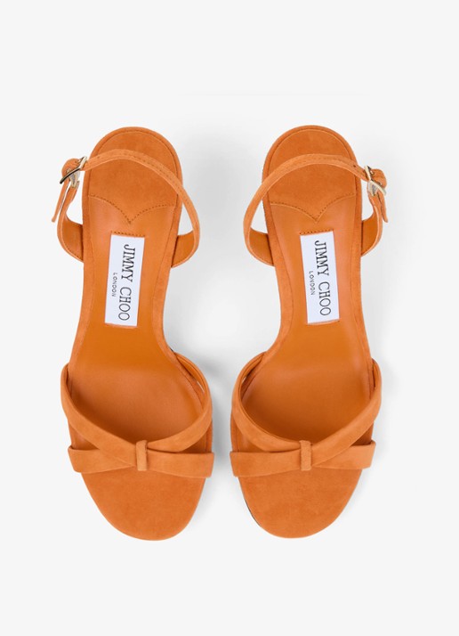 Jimmy Choo Elsy 70 sandalette van geitensuède - detail 5 orange