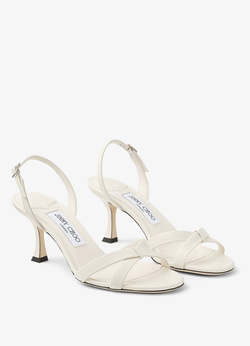 Jimmy Choo Elsy 70 sandalette van lamsleer - detail 2 gebroken wit