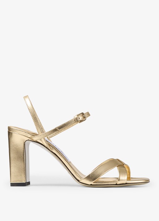 Jimmy Choo Elsy/Bh 85 sandalette van lamsleer met metallic finish