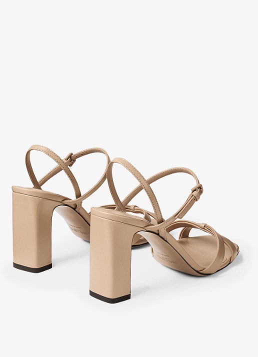 Jimmy Choo Elsy/Bh 85 sandalette van lamsleer - achterkant 3 beige