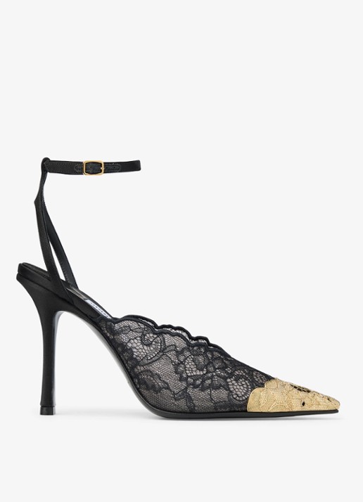 Jimmy Choo Faiz 100 sandalette van lamsleer met kant