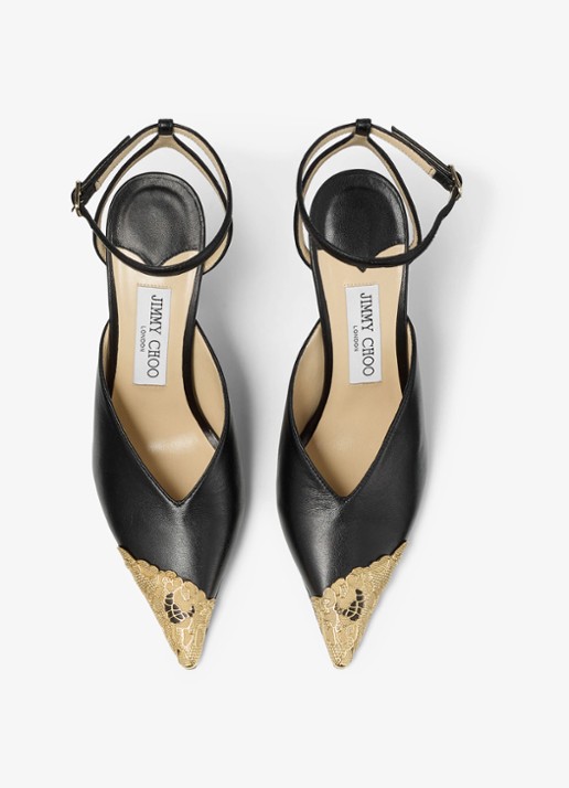 Jimmy Choo Faiz 100 sandalette van leer - detail 4 zwart