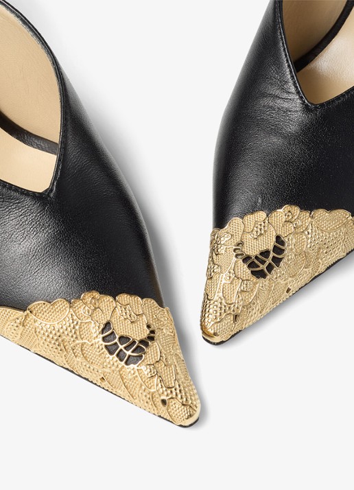 Jimmy Choo Faiz 100 sandalette van leer - detail 5 zwart