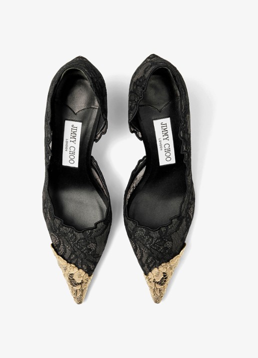 Jimmy Choo Faiz 65 pump van kant - detail zwart