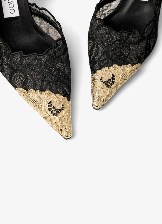 Jimmy Choo Faiz 65 pump van kant - detail 2 zwart