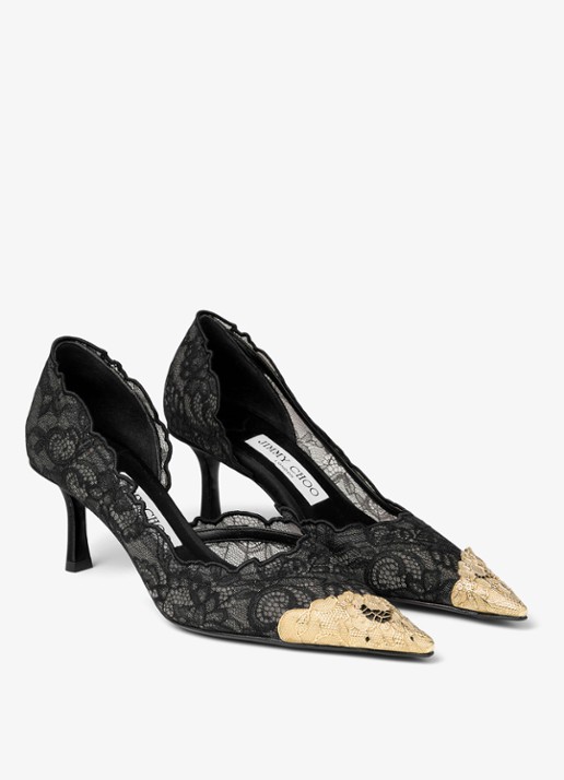 Jimmy Choo Faiz 65 pump van kant - voorkant 5 zwart
