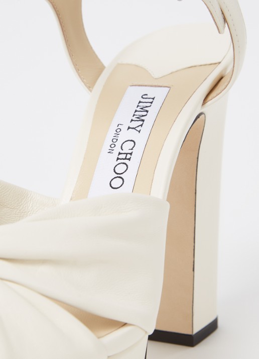 Jimmy Choo Heloise 120 sandalette van leer - detail 4 gebroken wit