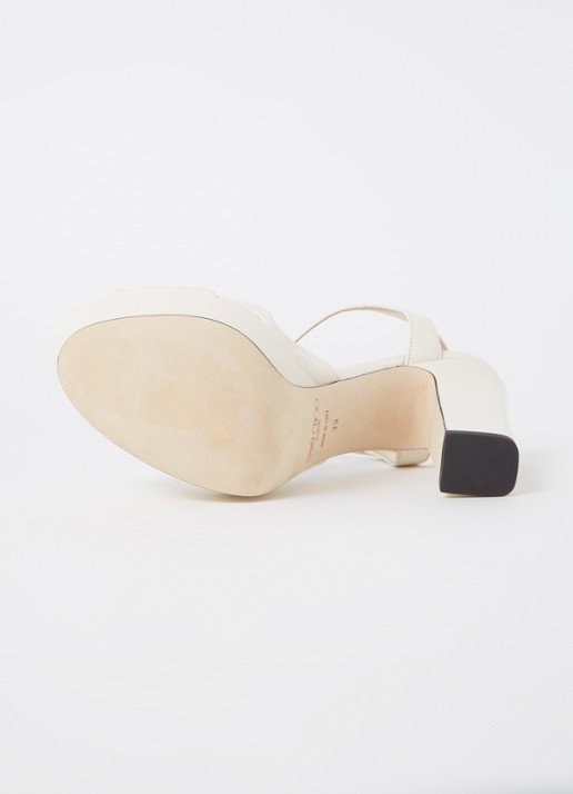 Jimmy Choo Heloise 120 sandalette van leer - detail 5 gebroken wit