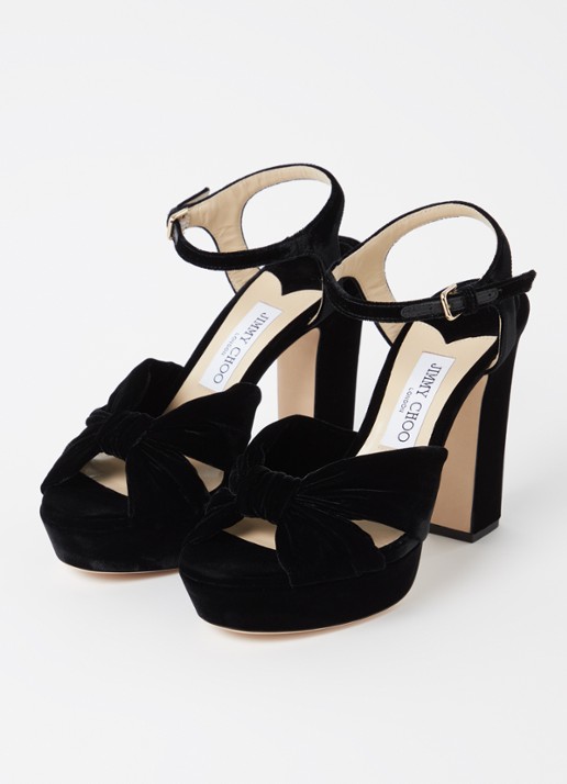 Jimmy Choo Heloise sandalette van fluweel  - detail 3 zwart