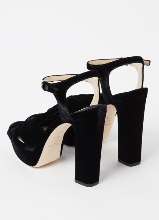 Jimmy Choo Heloise sandalette van fluweel  - detail 4 zwart