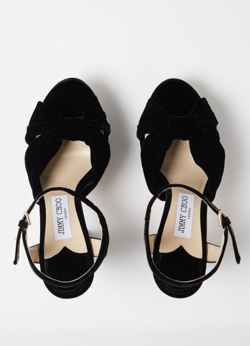 Jimmy Choo Heloise sandalette van fluweel  - detail 5 zwart
