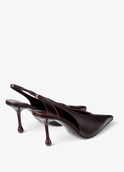 Jimmy Choo Isa 80 slingback van kalfsleer - achterkant 3 bordeauxrood
