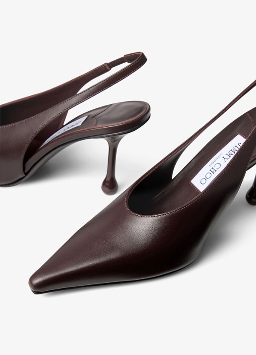 Jimmy Choo Isa 80 slingback van kalfsleer - detail 5 bordeauxrood