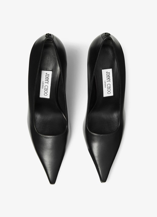 Jimmy Choo Ixia 80 pump van lamsleer - detail 5 zwart