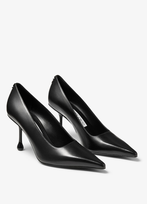Jimmy Choo Ixia 80 pump van lamsleer - detail 6 zwart