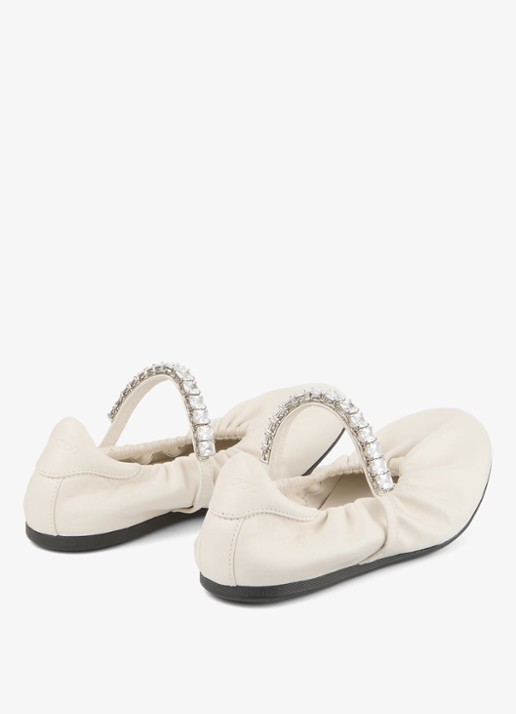 Jimmy Choo Jade ballerina van leer - achterkant 6 gebroken wit